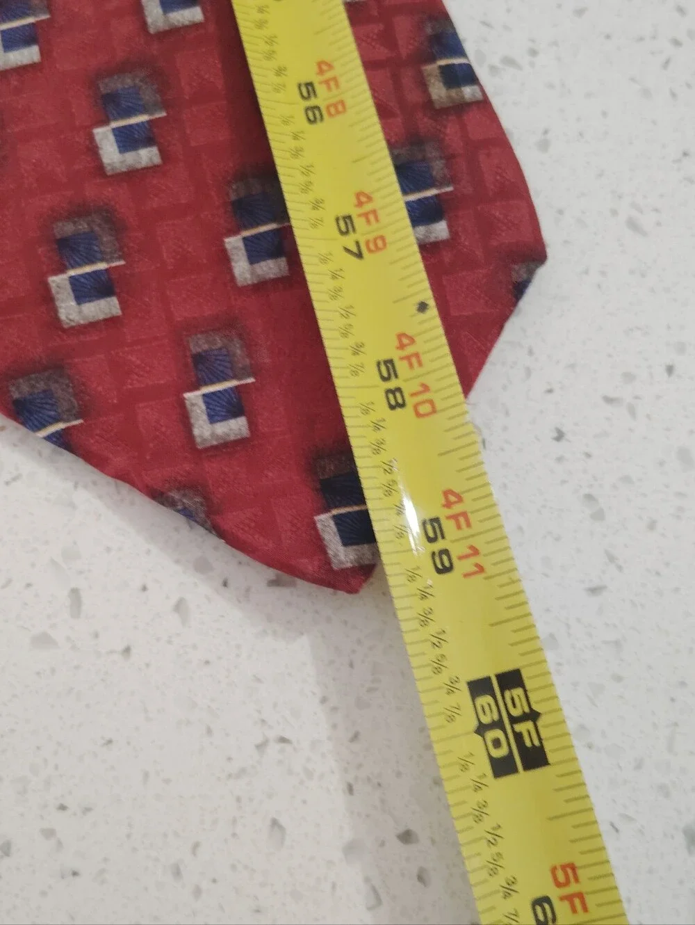 Vintage Oscar de la Renta Silk Tie Burgundy Geometric 90s Wide Power Suit Blade